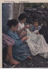 1954 -- MADERE EMBRODEUSE AU TRAVAIL A MADERE CANICAL PORTUGAL 3C329