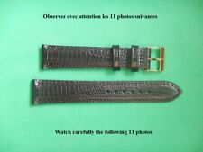 18mm TRUE LEATHER BRACELET LIZARD SHAPE TEJU BLACK BEAUTIFUL FRENCH MADE
