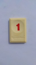 1996 Hasbro Number One 1 Red Coin Rummikub The Numbers Branch Tile #B40