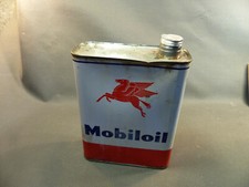 Ancien bidon d'huile automobile Mobiloil déco atelier garage motor oil tank