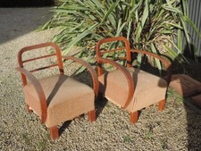 🟢 PAIRE FAUTEUIL ART DECO MODERNISTE 1930 ARMCHAIRS ART DECO COCKTAIL 2 CHAIRS
