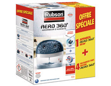 Absorbeur d'humidité aéro 360° et anti-odeur + 4 recharge tabs 450gr RUBSON