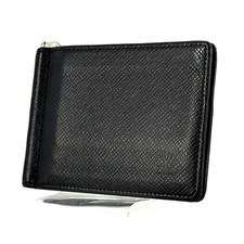 Louis Vuitton Money clip Purse Portefeuille Pince Taiga Men Black M62978 Auth