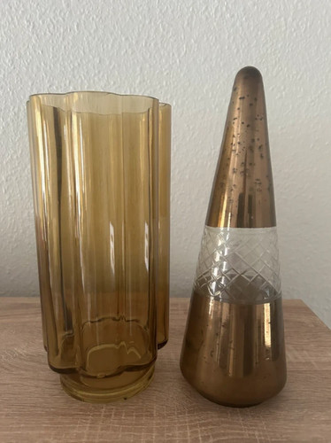 Lot vase verre vieux - , et