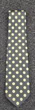 TIE RACK 100% Silk Necktie Designer POLKA DOT Black Cream Leonardo Strelli Tie