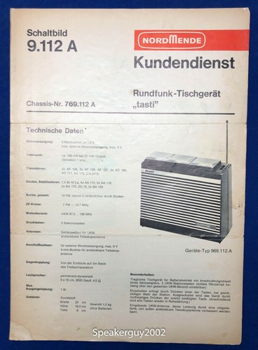 Nordmende service information - service,
