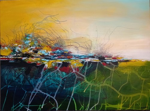 Peinture abstraite acrylique - peinture,