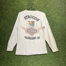 Harley Davidson Thermal Shirt Mens Small Long Sleeve Waffle Knit Wings Eagle y2k