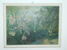 Still Life Spring Motif Painting "Crocus" Art Nouveau Bien Um 1920