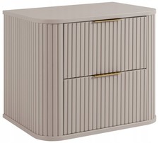 Meuble sous-lavabo salle de bain ELEGANCE 60 cm façade rainurée beige