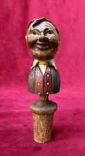 ANRI BOTTLE STOPPERS CAP SCULPTURE STATUE WOOD HAND CARVING DRILL BLACK TYROL