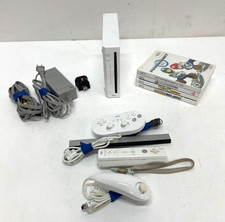NINTENDO WII Console w/ Cords Controllers & 4 Games (Tested) - A