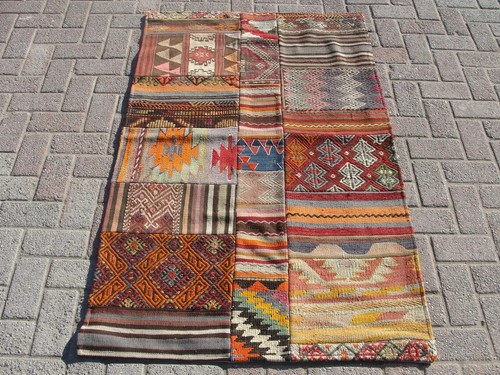 Area patchwork kilim rug - patchwork,
