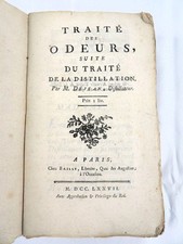 DEJEAN Traité des Odeurs suite traité Distillation PARFUMERIE PARFUM 1777