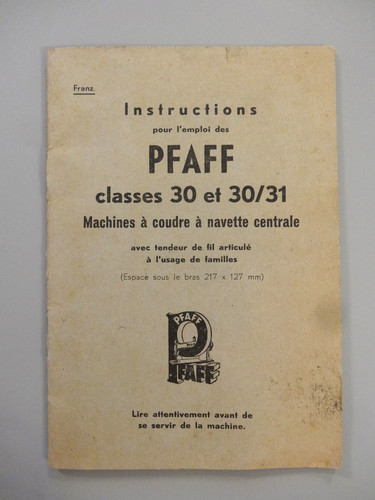 Mode emploi pfaff classes - pfaff, 30