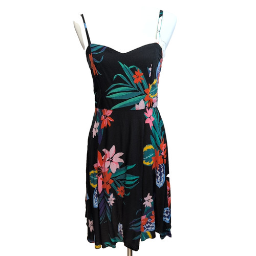 Robe été tropicale noire - d'été,