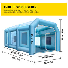 Cabine De Peinture Gonflable 10X5X3,5 M 2 Souffleurs Pour Garage Atelier