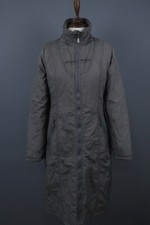 Cop Copine Gray Long Sleeve Full Zip Logo Pockets Longline Padded Coat Size 44