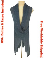 Sarah Pacini Womens Gray Mesh Knit Cardigan Dress One Size