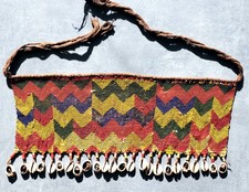 Art Africain Afrique - Ancien Cache Sexe Kirdi - Tissu & Perles - 36 x 16 Cms ++