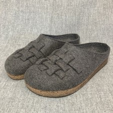Haflinger Woven Wool Felt Clogs Mules Slippers Gray Size 38 7.5 Women’s Flats