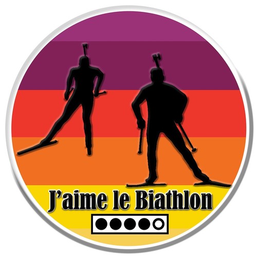 Sticker aime biathlon - j'aime, le