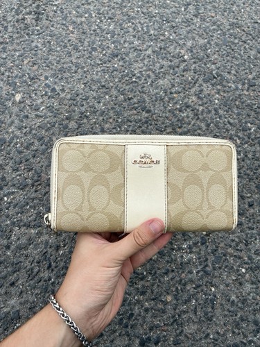 Portefeuille coach beige full - portefeuille,