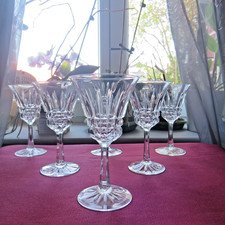 6 Villeroy and Boch Crystal Wine or Port Glasses Royal Model Signed H 12.4