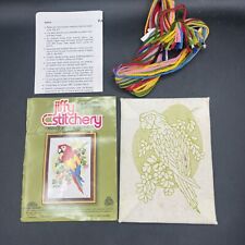 Sunset Stitchery Colorful PARROT IN THE BLOSSOMS Embroidery Kit#492-5x7in Opened
