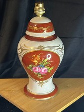 Limoges porcelain - Art Deco - large porcelain lamp - floral decor - 1930
