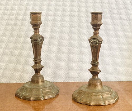 Paire bougeoirs flambeau - paire,