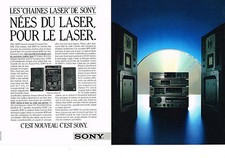 PUBLICITE ADVERTISING   1986   SONY   les chaines hi-fi laser ( 2 pages)