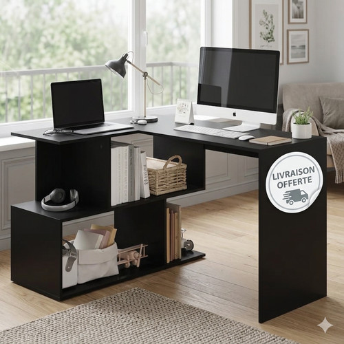 Bureau angle blanc - bureau,