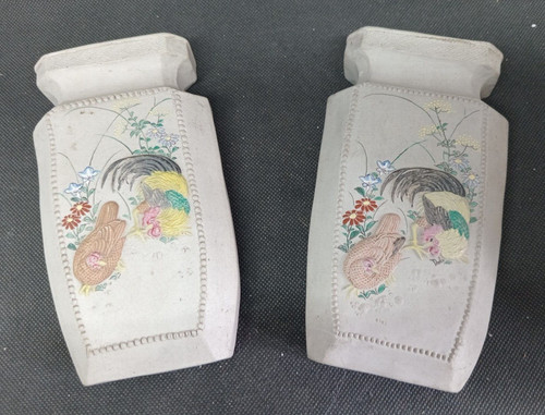 Paire ancien vase yixing - ancien,