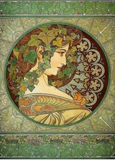 Painting Reproduction, 1912, "Alfons Mucha", Art Nouveau / 15 x 20