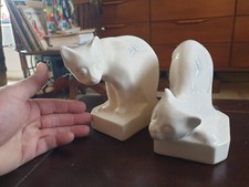 SERRES LIVRES ANCIENS CHATS ART DECO LONGWY FAIENCE CRAQUELE NO COPY DLG ADNET 