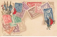 Stamp representation - Marianne stamps and French flags