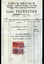 MOIRANS (38) SCRAP METAL / METAL GARAGE DEMOLITIONS "Louis FOURNETON" in 1949