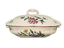 ANTIQUE EARTHENWARE VEGETABLE ALT STRASBURG OLD STRASBOURG FLOWER DECOR 