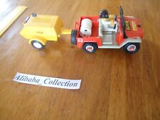 PLAYMOBIL JEEP LOT + TRAILER (GENERATOR?) Vintage 1981 Team Valvoline