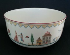 RARE magnifique SALADIER GRANDE COUPE de VILLEROY & BOCH AMERICAN SAMPLER 19,8cm