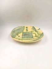 Plat Céramique Brutaliste Vintage Décor Abstrait Texturé Années 70 80's Poterie