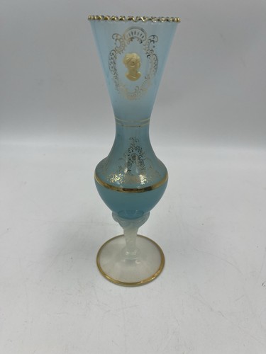 Vase opaline bleue ancien - opaline,