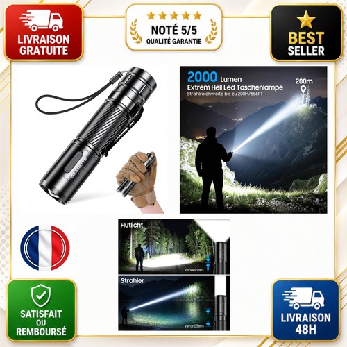 Lampe torche led rechargeable - torche,