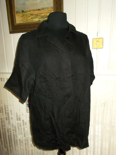 Chemisier 100 lin noir - ,