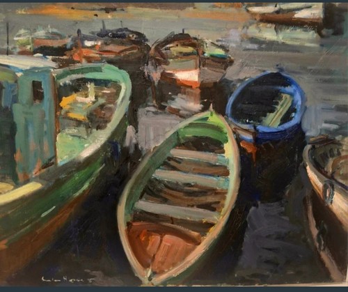 Tableau ancien huile paysage - tableau,