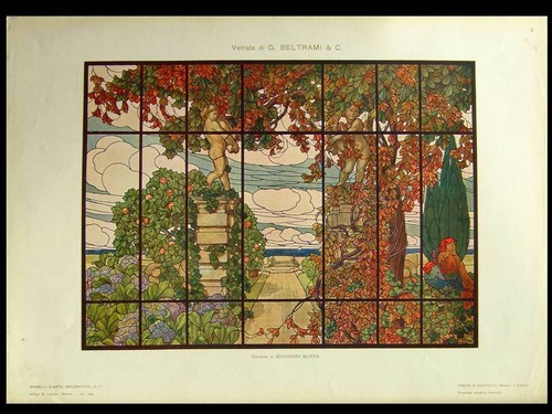 Vitrail art nouveau 1910 - vitrail, -1910-