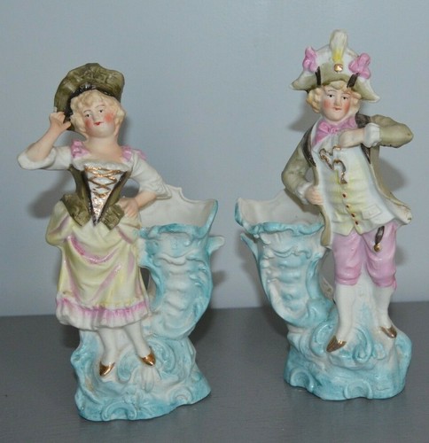 Figurine couple vase biscuit - ,