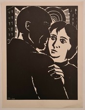 Frans Masereel Couple 1930 Estampe Amour Art Déco