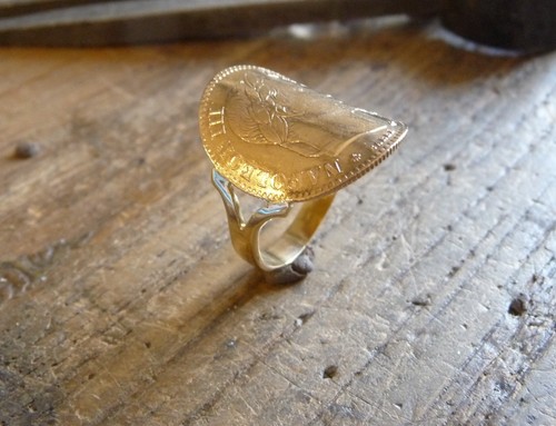 Bague pièce carats - pièce, or